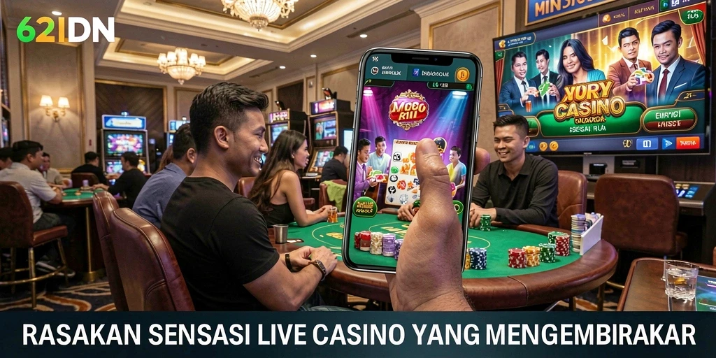 Gameplay Live Casino yang mendebarkan dan interaktif di 62IDN.