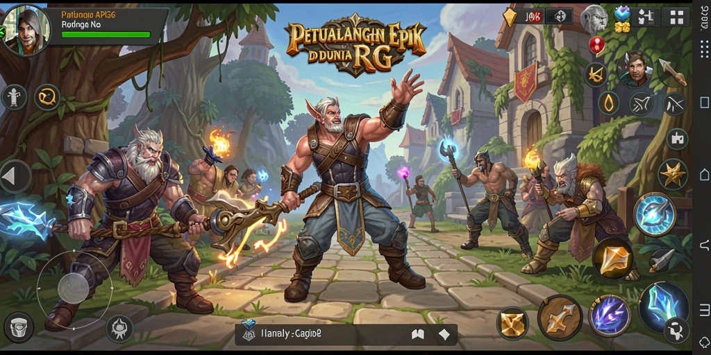 Menampilkan aksi seru dalam gameplay RPG API36 dengan karakter beragam.