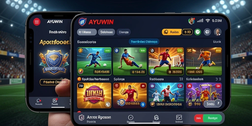Screenshot AYUWIN menampilkan antarmuka taruhan olahraga yang menarik.