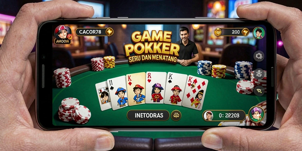 Screenshot CACOR78 menampilkan pemain sedang menikmati permainan Poker.