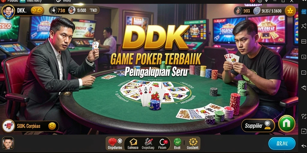 Screenshot DKK menampilkan gameplay poker yang seru dan mendebarkan.