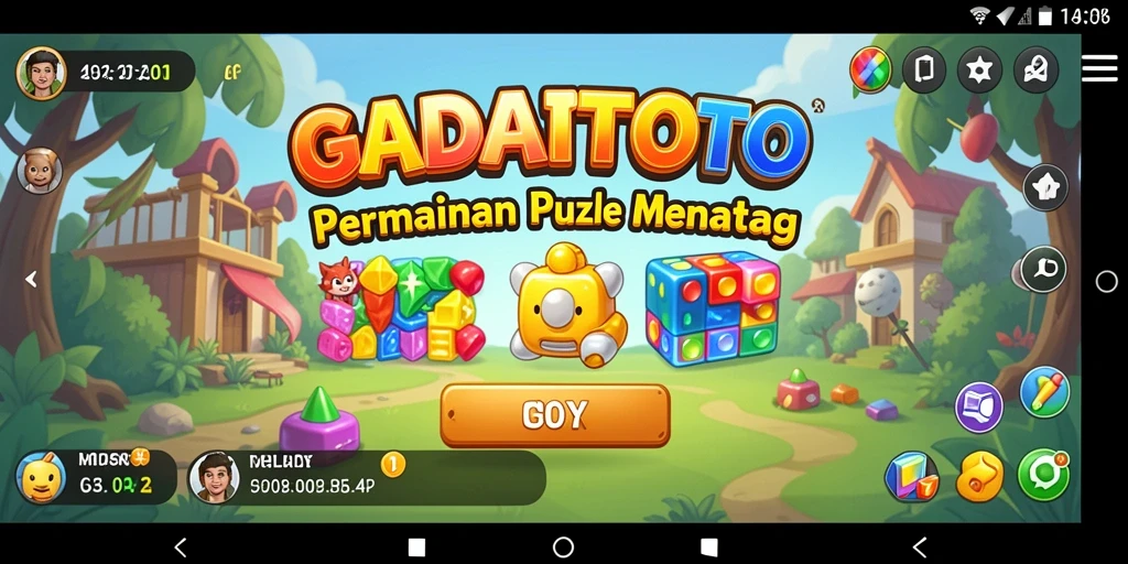 Screenshot menunjukkan gameplay menantang GADAITOTO dengan puzzle yang menarik.
