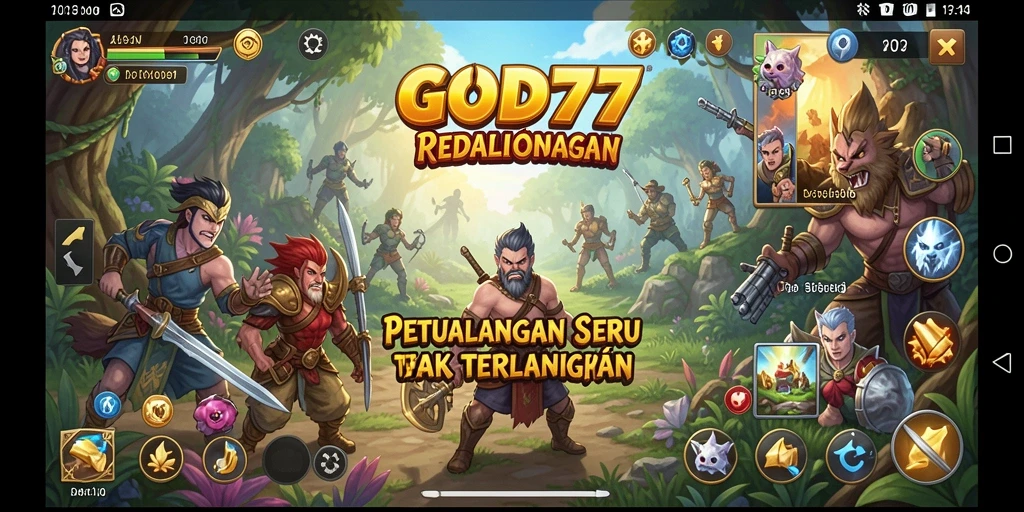 Tampilan grafis menakjubkan dari <strong>GOD77</strong> saat menjelajahi dunia petualangan.