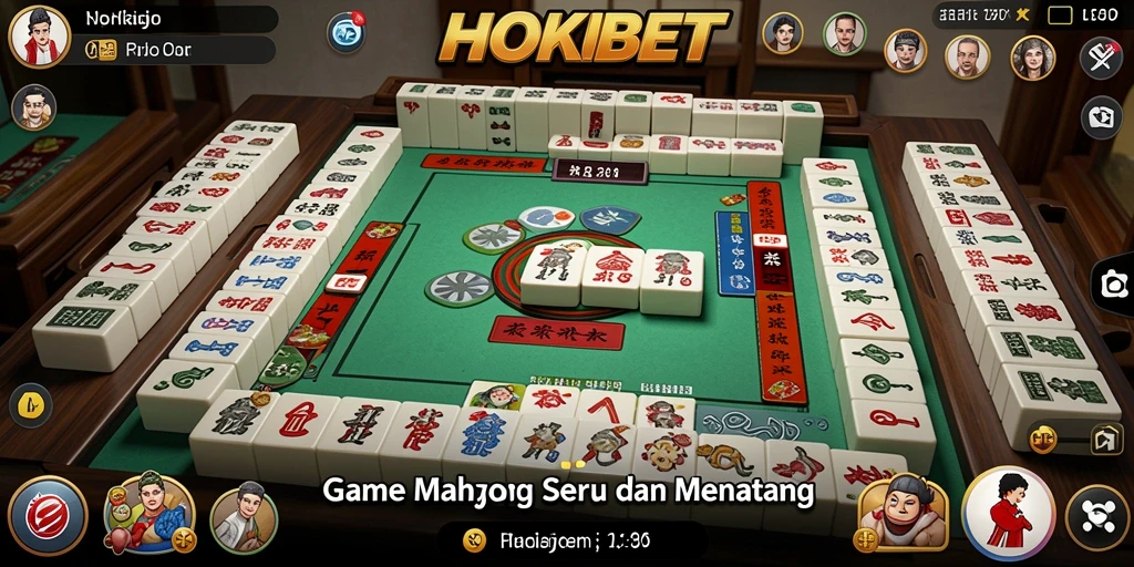 Screenshot gameplay HOKIBET menampilkan strategis permainan Mahjong.