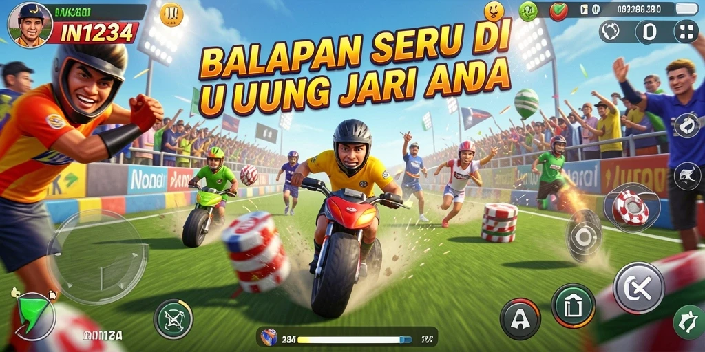 Tangkapan layar menunjukkan aksi balap cepat di <strong>IN1234</strong>.
