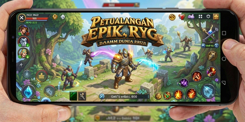 Screenshot IN22 menunjukkan aksi seru dalam pertempuran RPG yang mendebarkan.