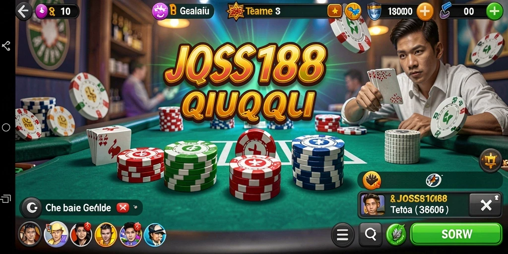 Screenshot utama JOSS188 menampilkan aksi seru permainan QiuQiu.