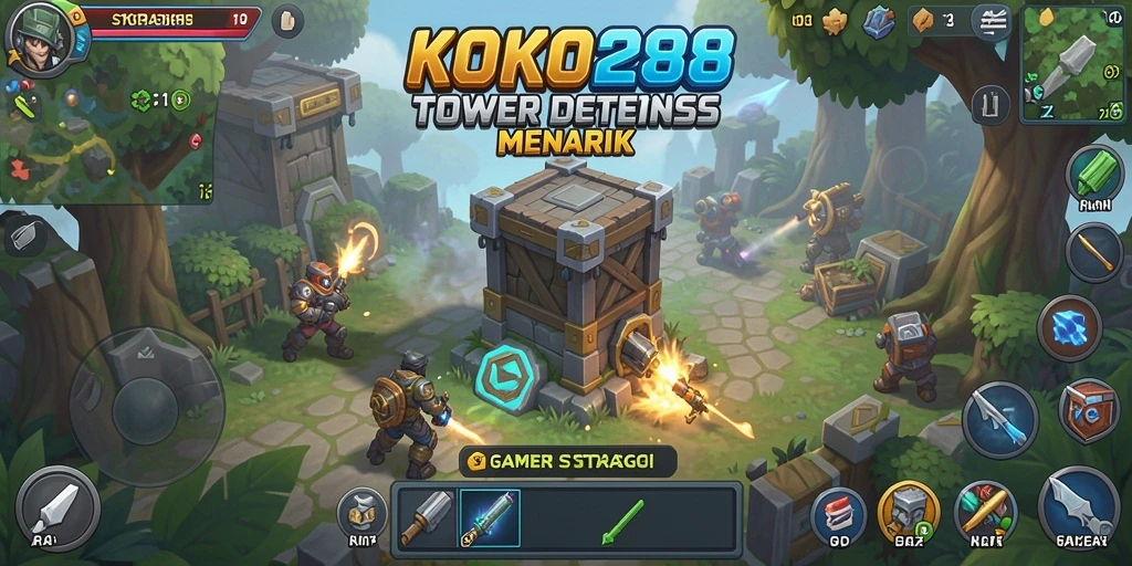 Screenshot KOKO288 menampilkan gameplay seru dari Tower Defense.