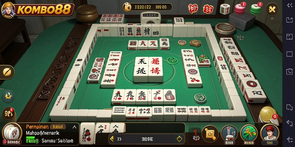 Tampilan gameplay <strong>KOMBO88</strong> yang seru dan penuh tantangan dalam permainan Mahjong.