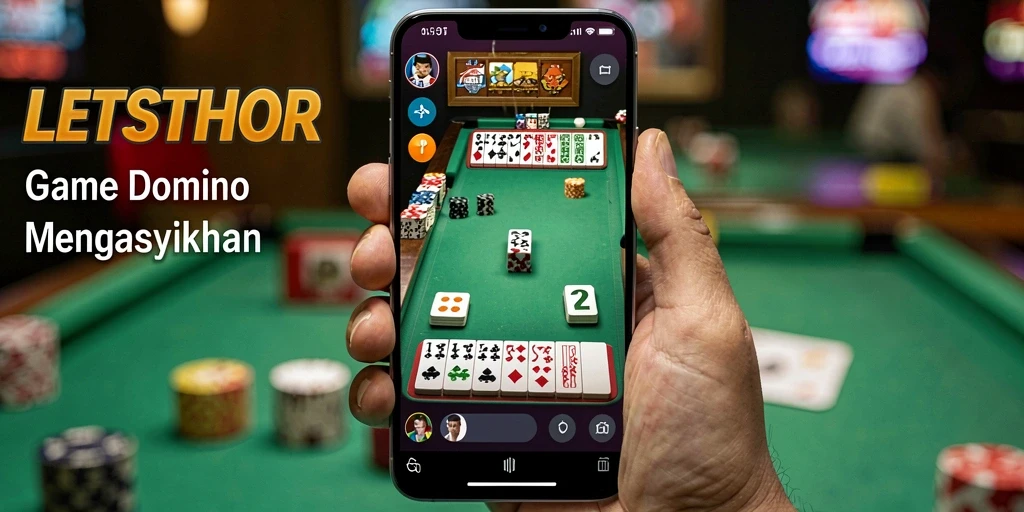 Gameplay LETSTHOR menampilkan aksi domino yang seru dan menggembirakan.