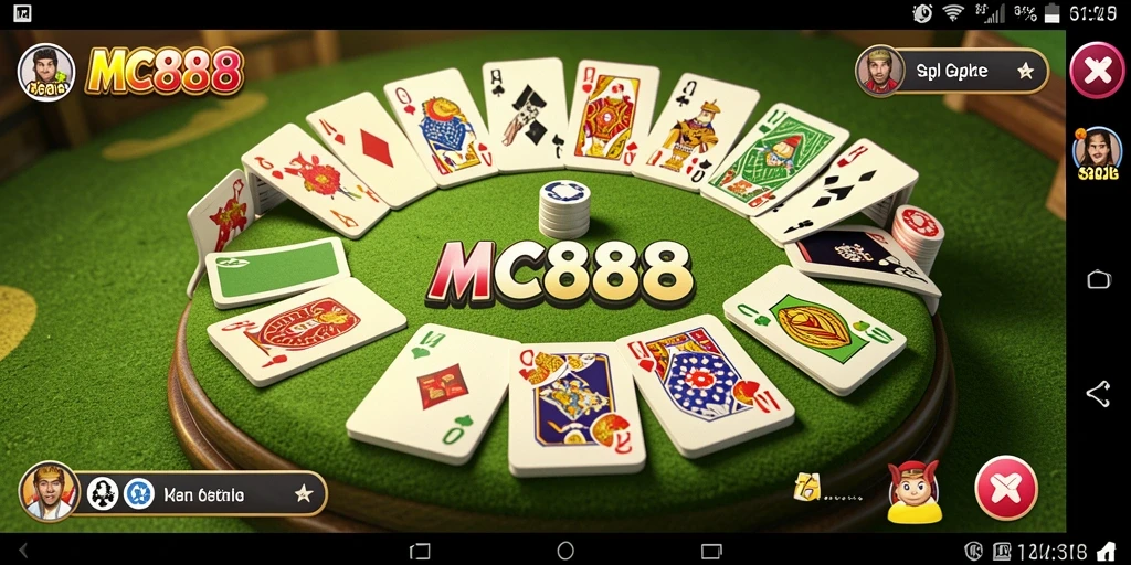 Screenshot gameplay MC888 yang menampilkan suasana permainan Gaple.