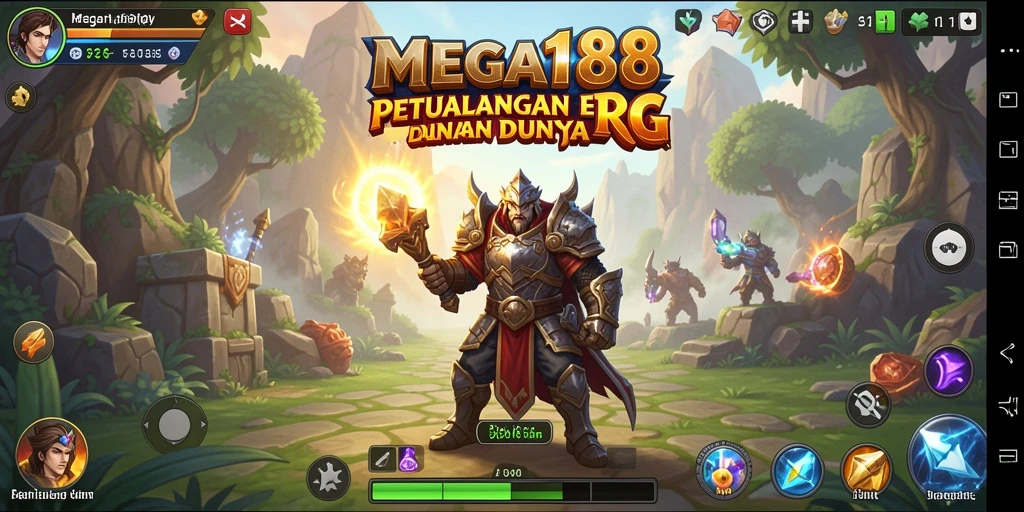 Screenshot gameplay <strong>MEGA188</strong> menampilkan petualangan epik di dunia fantasi.