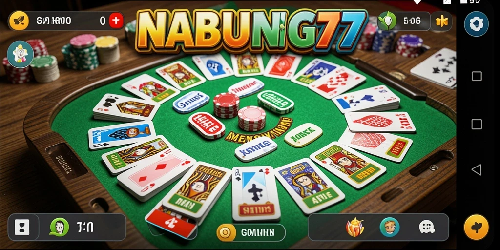 Tampilkan gameplay seru Gaple di NABUNG77 dengan teman.