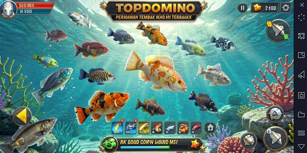 Tangkapan layar utama gameplay Tembak Ikan yang seru dan menantang.