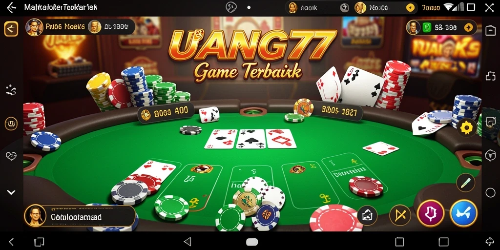 Tampilan gameplay Poker UANG77 yang menarik dan seru.