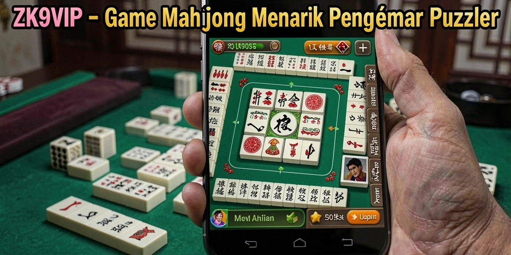 Tampilan gameplay <strong>ZK9VIP</strong> dengan ubin Mahjong berwarna-warni.
